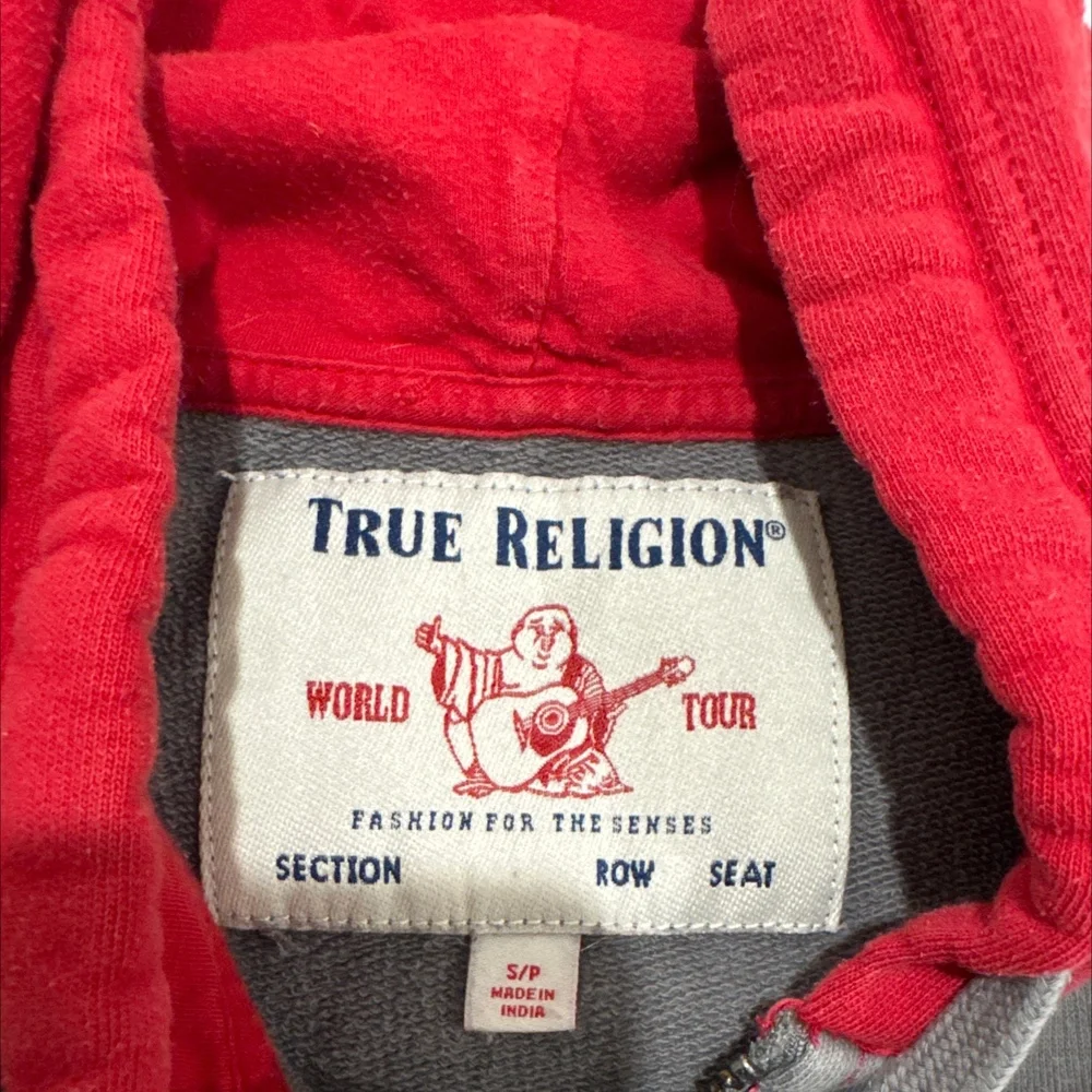 True Religion Color block Zip Hoodie Small